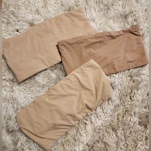 Skims fits everybody bandeau bra set of three size small nude